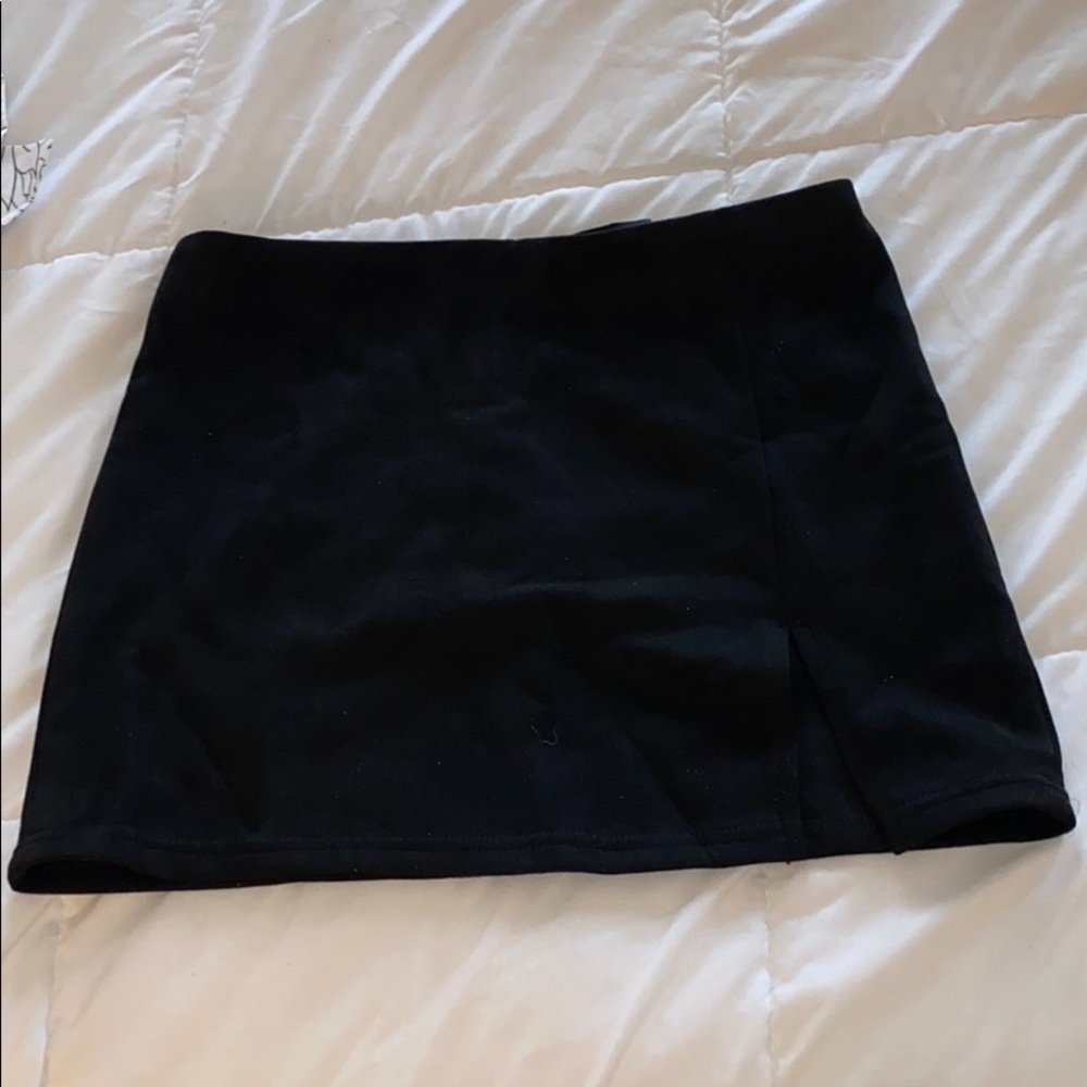 never worn black suede mini skirt